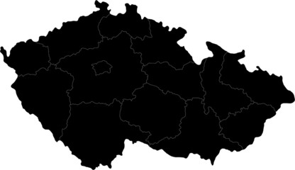 Black map of of the Czech Republic