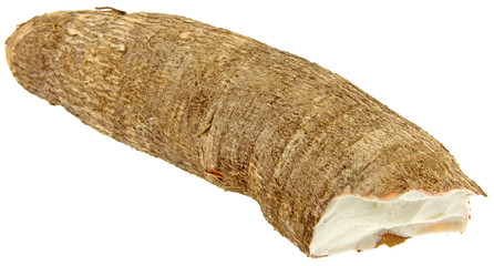 manioc, tubercule fond blanc