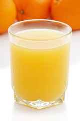 Orange juice and oranges