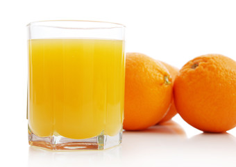 Orange juice and oranges