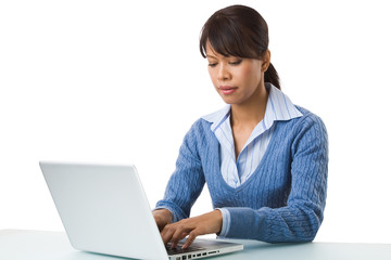 Woman typing