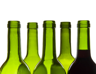 Wine bottles close-up