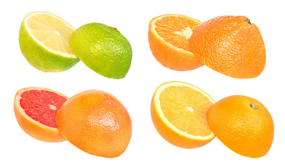 Set of citrus fruit.