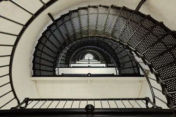 Fotobehang Endless Lighthouse Spiral Staircase © gracious_tiger