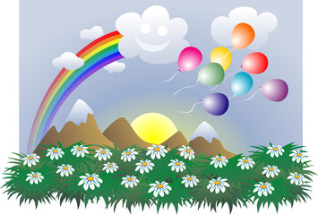 air balloons in the sky