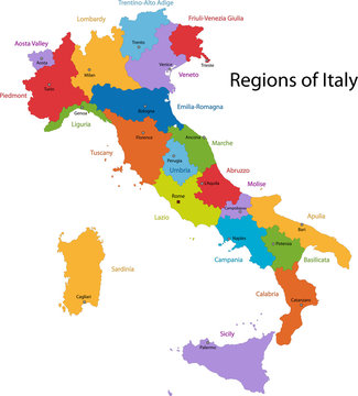 Map of administrative divisions of Italy