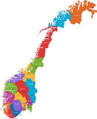 Map of administrative divisions of Norway