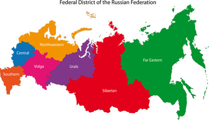 Color regions of the Russian Federation