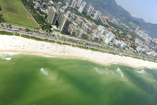 Aerial view of "Barra da Tijuca" beach in the "Rio de Janeiro",