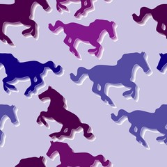 Seamless vector background with horses