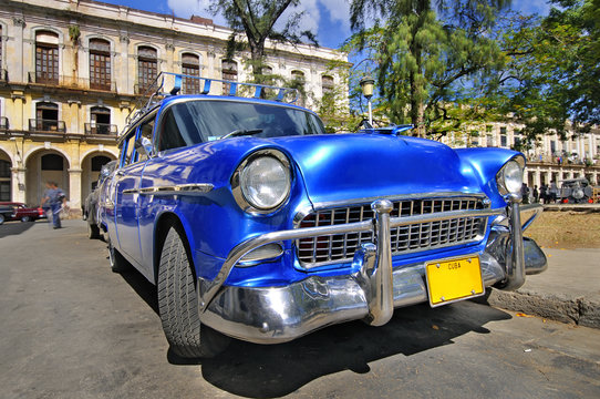 Classic american car in the street of havana