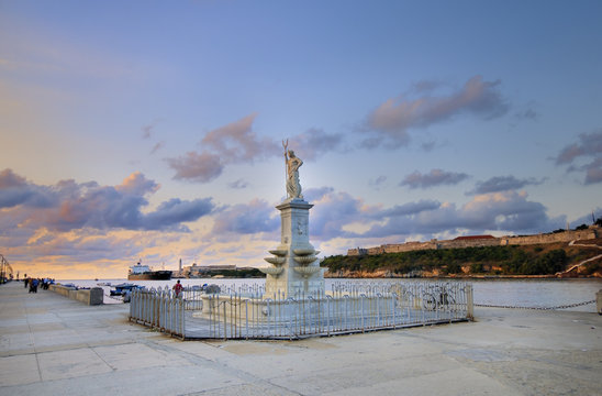 Neptune statue in havana bay entrance
