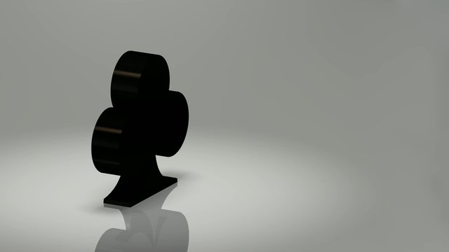 Club Poker Symbol 360&deg; - 3D Render