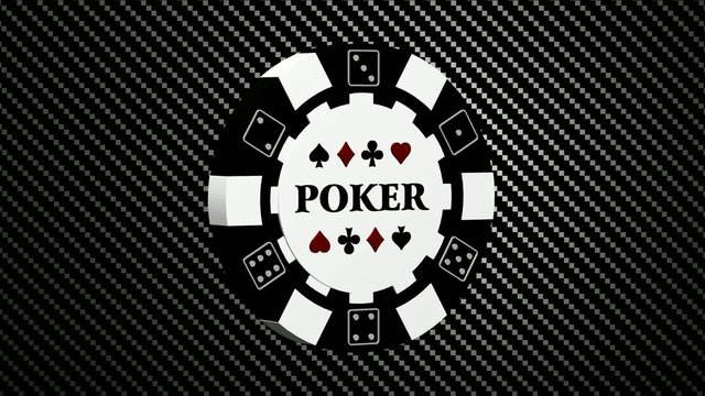 Pokerchip 360&deg; - Karbon Hintergrund