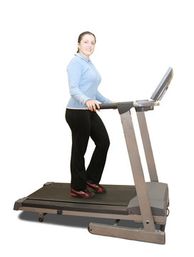 Girl Workout On Treadmill