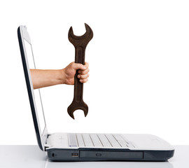 hand with wrrench