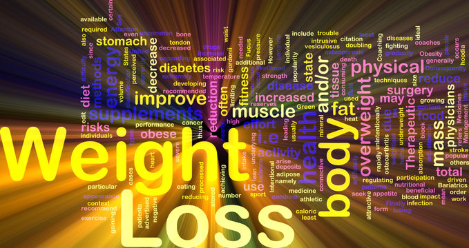 Weight loss background concept glowing