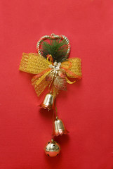 christmas bell decorations with red backgrounds