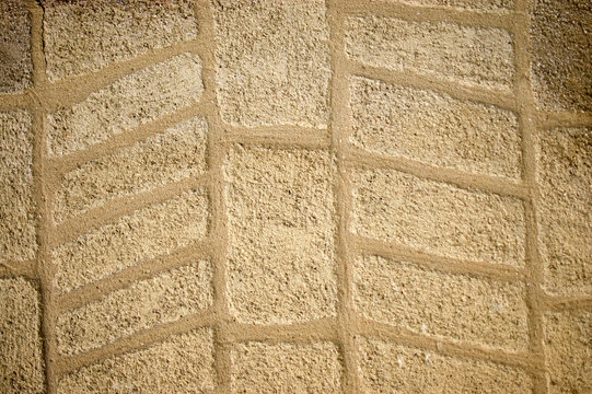 Mur de pierre en chevrons