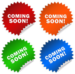 Coming soon stickers