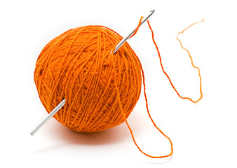skein of wool yarn and crochet hook