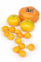 fruits ：orange and persimmon