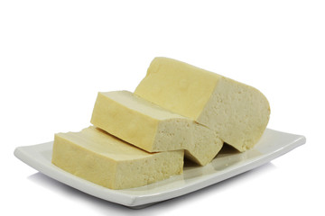 White dish with tofu