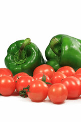 Tomatoes and green peppers