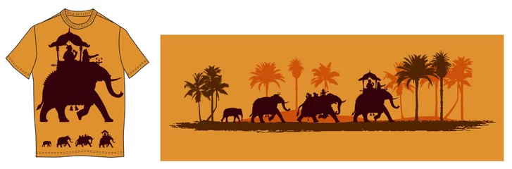 Acrylic prints Art Studio Indian elephants
