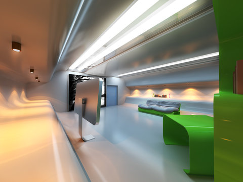 Futuristic modern interior