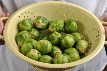 some fresh and healthy organic brussels sprouts