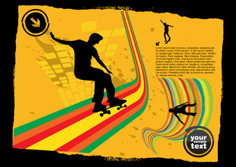 grunge skateboarding background