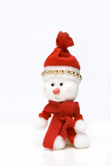 hand made snow man in white backgrounds