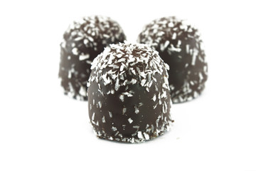 Brown chocolate biscuits with coco nut