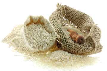 riz basmati fond blanc