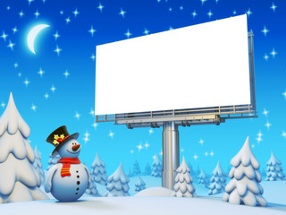 Copyspace billboard and snowman series
