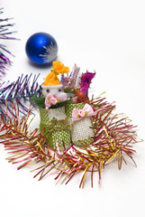 beautiful Christmas shoes ornaments and colorful borders