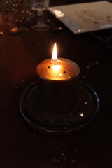 Bougie sur table de Noël