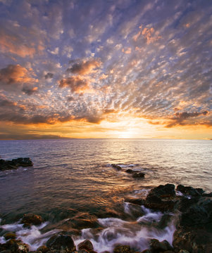 Tropical sunset on the Big Island. Hawaii. USA. © Kushch Dmitry