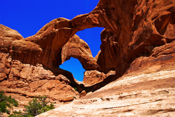 Sunny day in Arches Canyon. Utah. USA