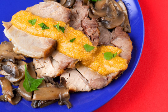 Chine of Pork in Milk & Carrots Rag&ugrave; with Champignon Mushrooms