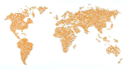 World map out of corn (food crisis)