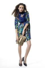 Fashion model on white