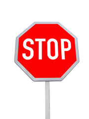 stop security road sign, red color, isolated