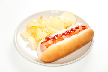 asty hot dog isolated over white