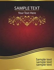 Elegant Vector Red and Gold Background Template