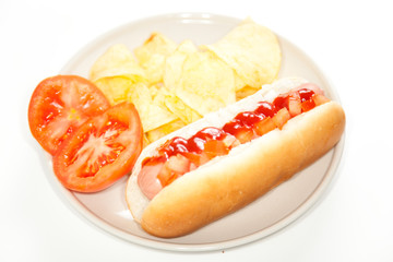 asty hot dog isolated over white