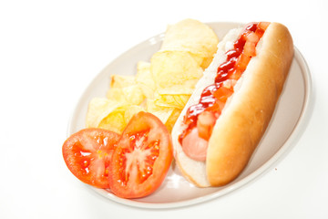 asty hot dog isolated over white