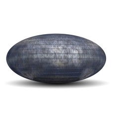 High resolution 3d metal ovoid isolated on white