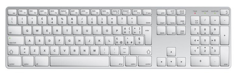 aluminium keyboard - pc version [vector in CMYK] - obrazy, fototapety, plakaty